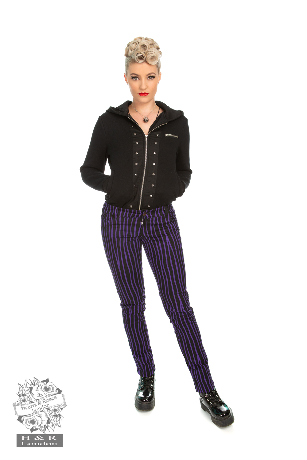 Cassie Purple Stripe Trouser